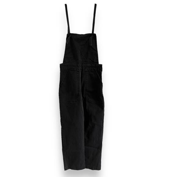 Loup Knot Black Washed Twill Cropped Overalls Adjustable Strap Jumpsuit Small - Picture 3 of 13